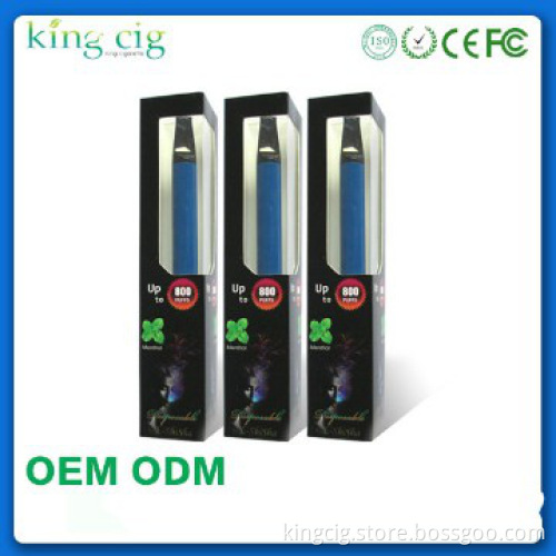 2000puffs rechargeable glass e hookah pen/e cig